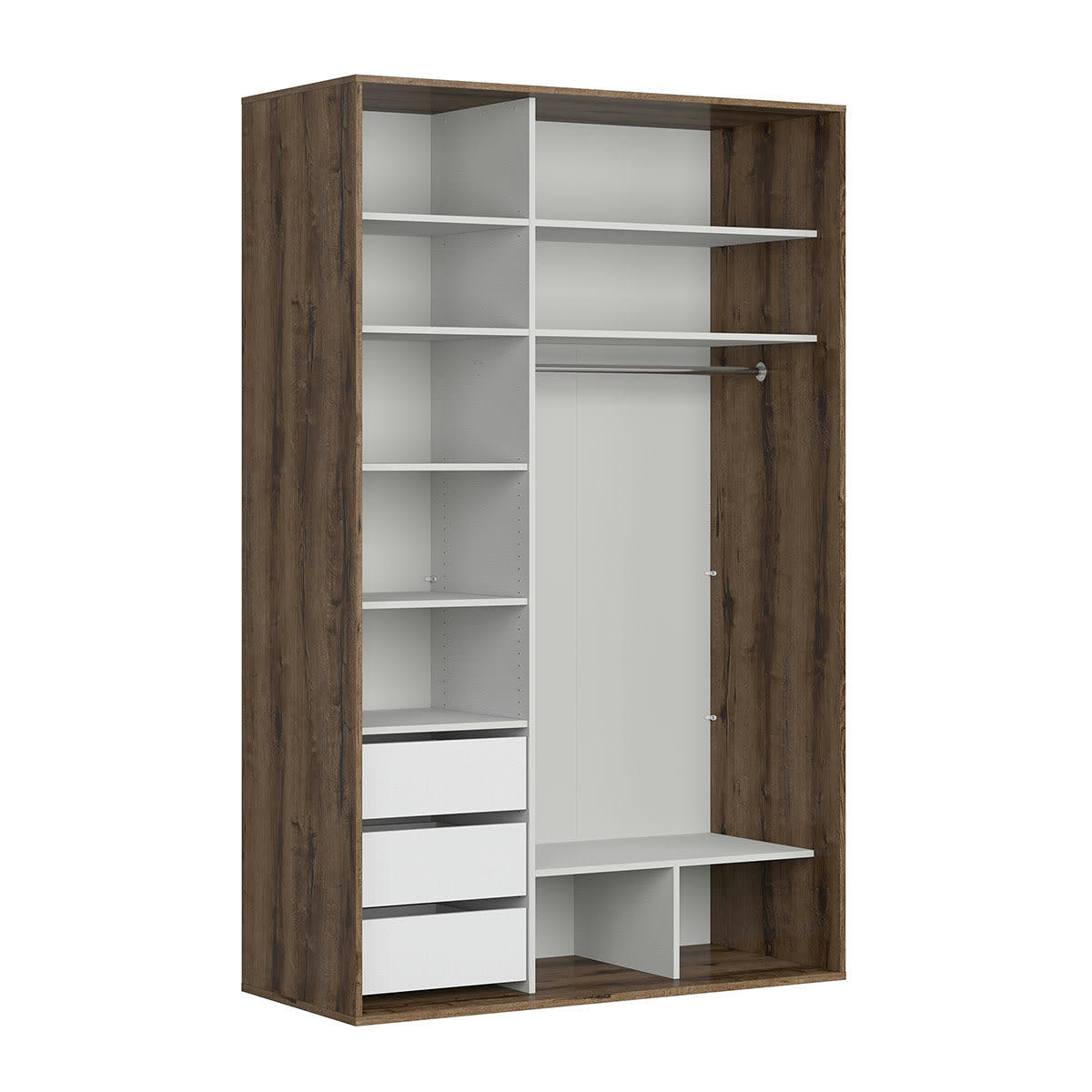 - Armoire 2 portes L150 x H240 cm stratifiés naturel et noir