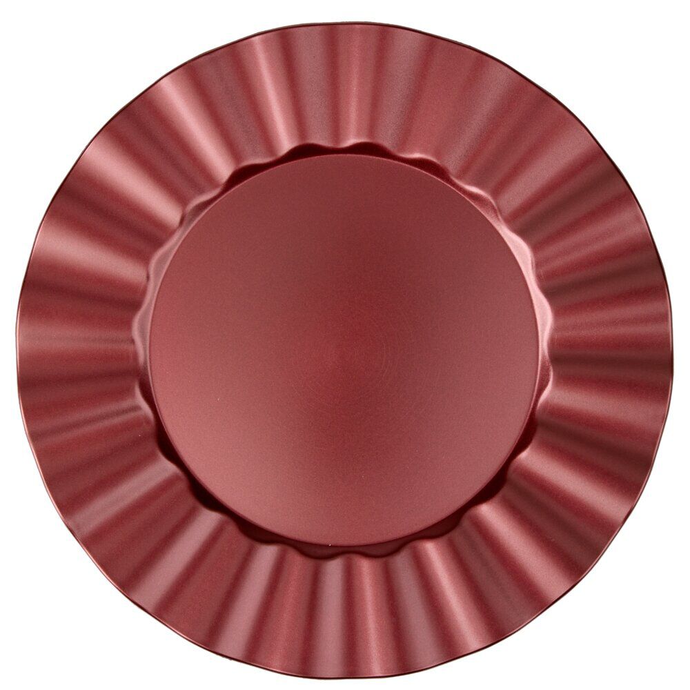 Sous-assiette bord ondulé Ø33 cm rouge