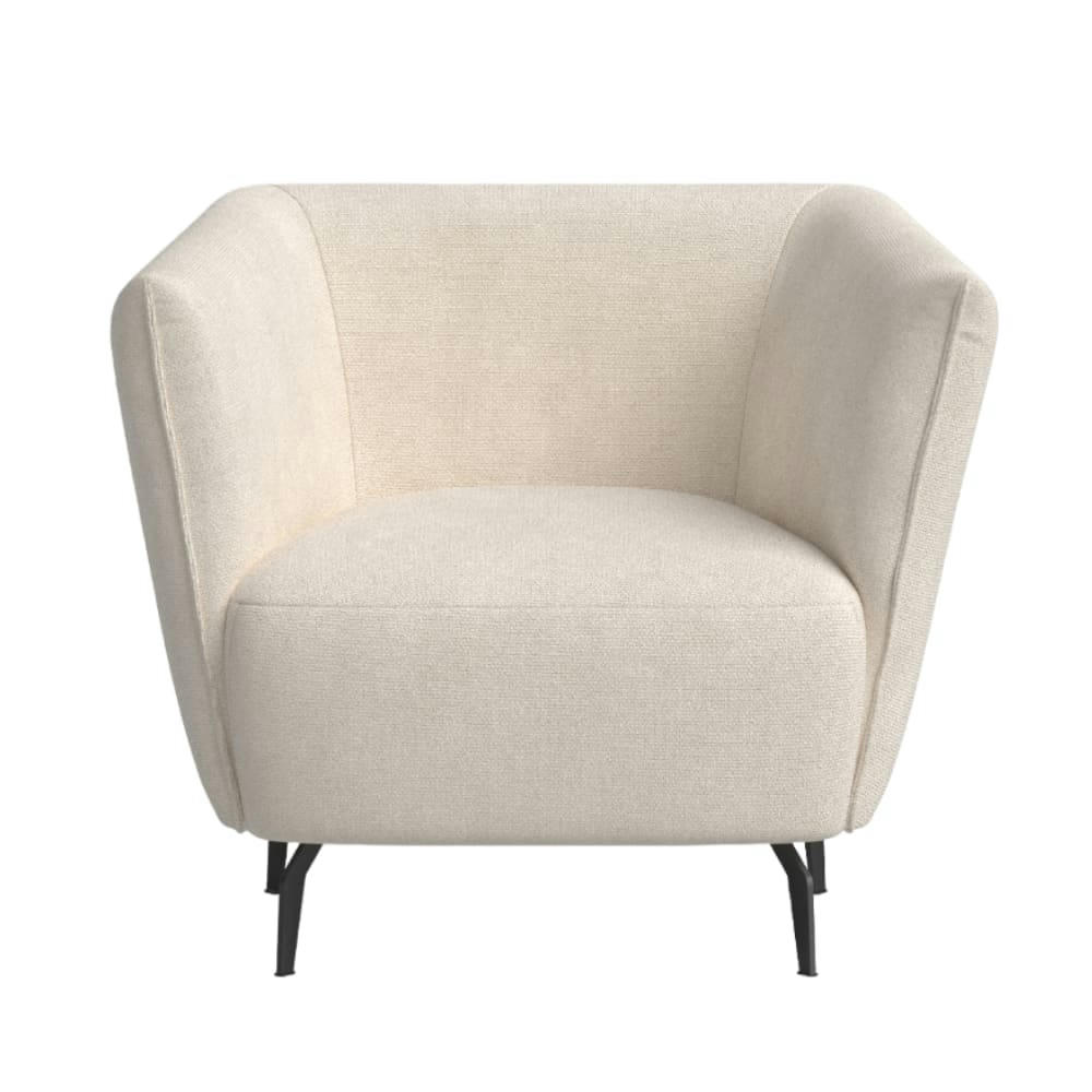 LEZA - Fauteuil avec tissu fabriqué à la main en couleur beige