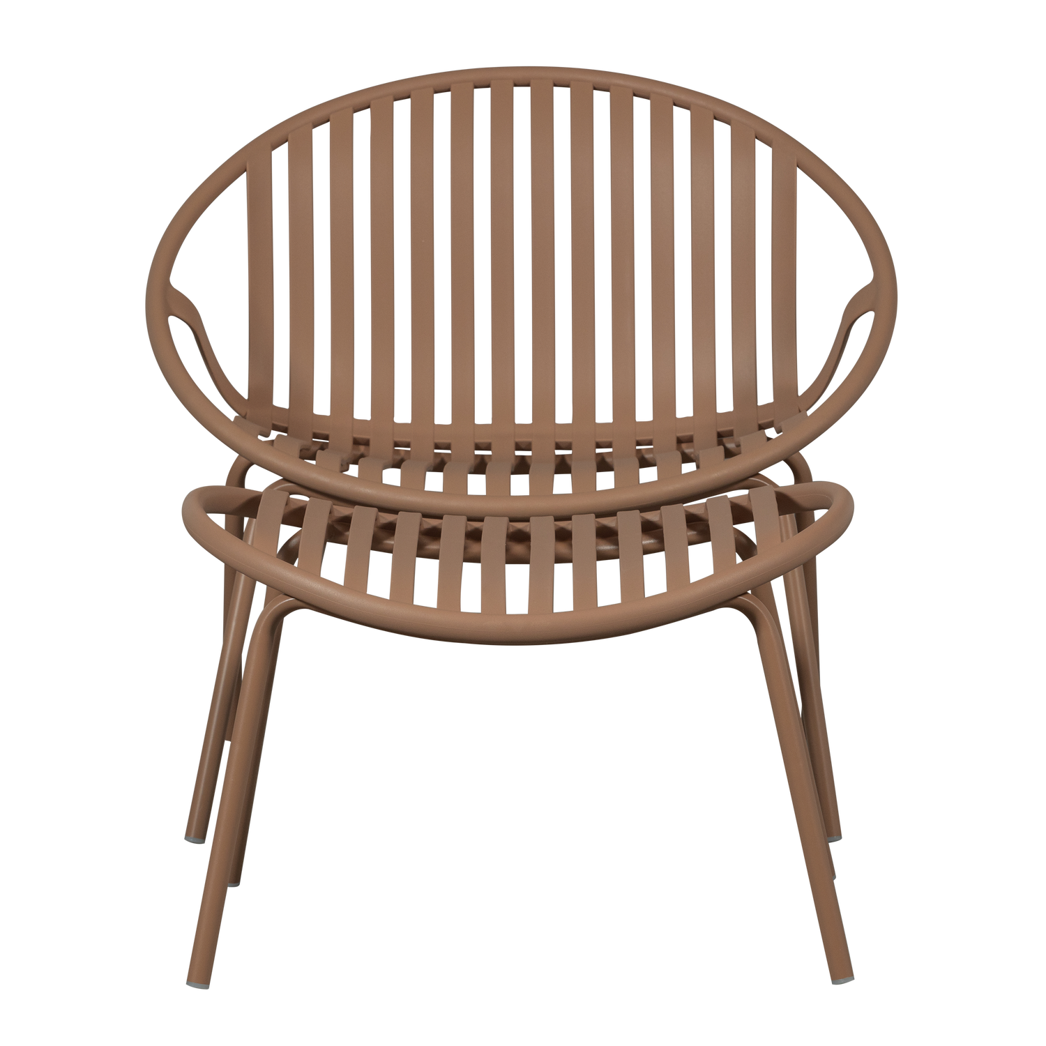WOOOD tuinstoel met hocker Bruce - Metaal - Zalm Roze - 73x81x72 cm