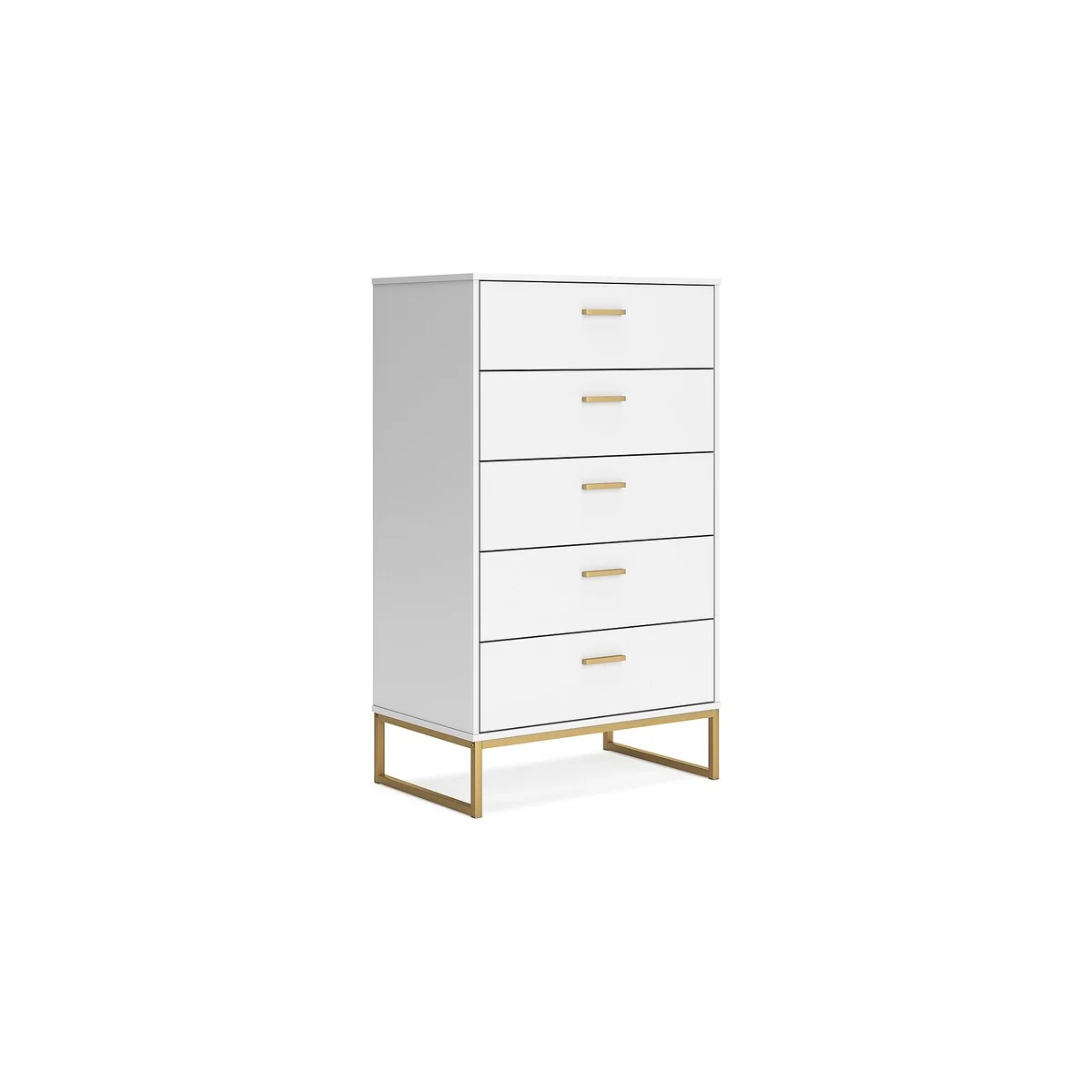 Signature Design by Ashley Socalle White/Gold Chest of Drawers