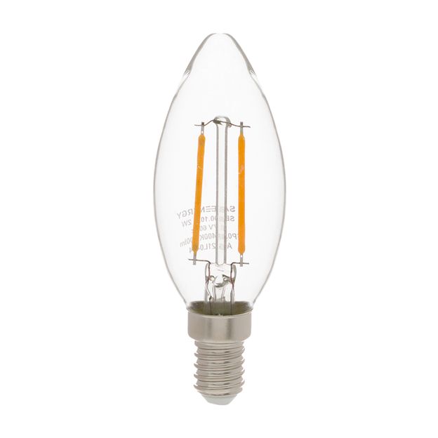LÂMPADA LED DE FILAMENTO 2W VELA E14 127V LUZ AMARELA SAVE ENERGY