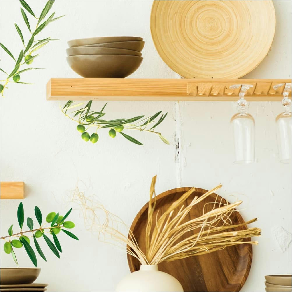 OLIVIER - Stickers muraux branches d'oliviers 74x41cm