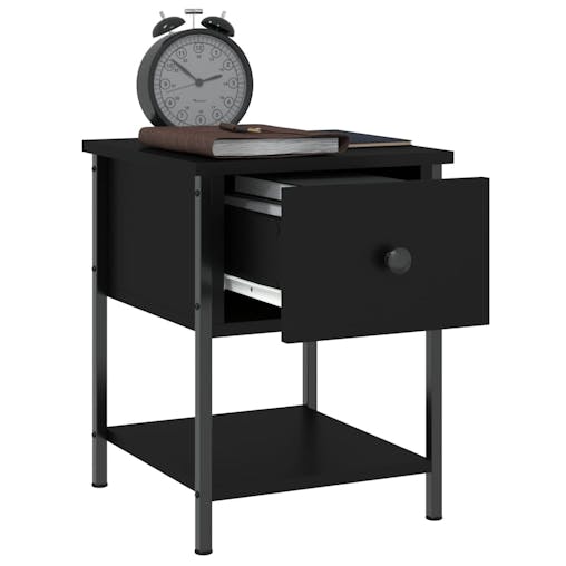 NNEVL Bedside Tables 2 pcs Black 34x35.5x45 cm Engineered Wood
