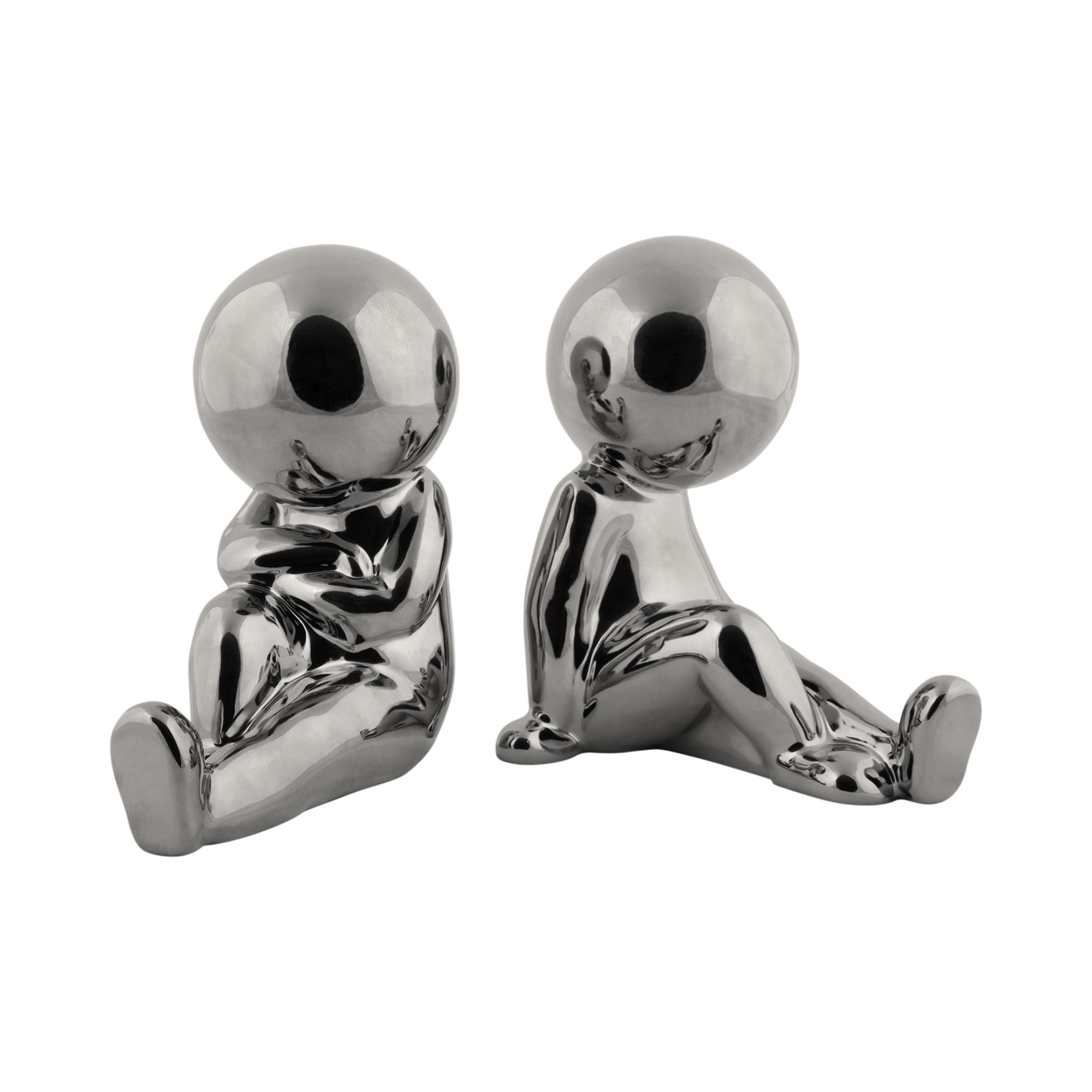 Present Time ornament Joey - zilver - 17.3x10.9x17.2cm