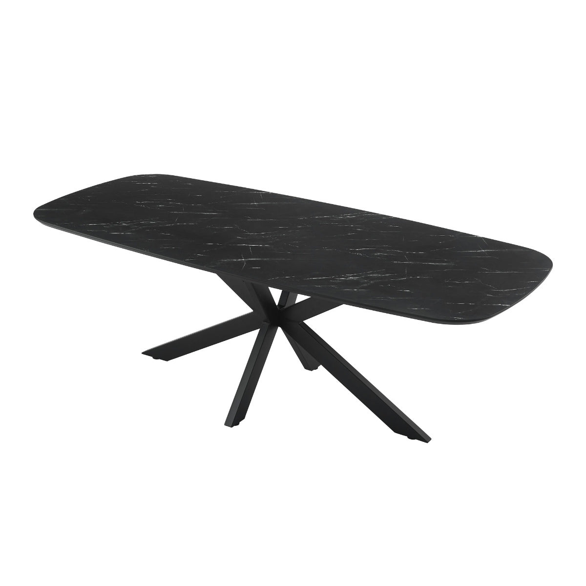 Giga Meubel Eettafel Marco - Deens Ovaal Zwart Hout - 220x100x76cm