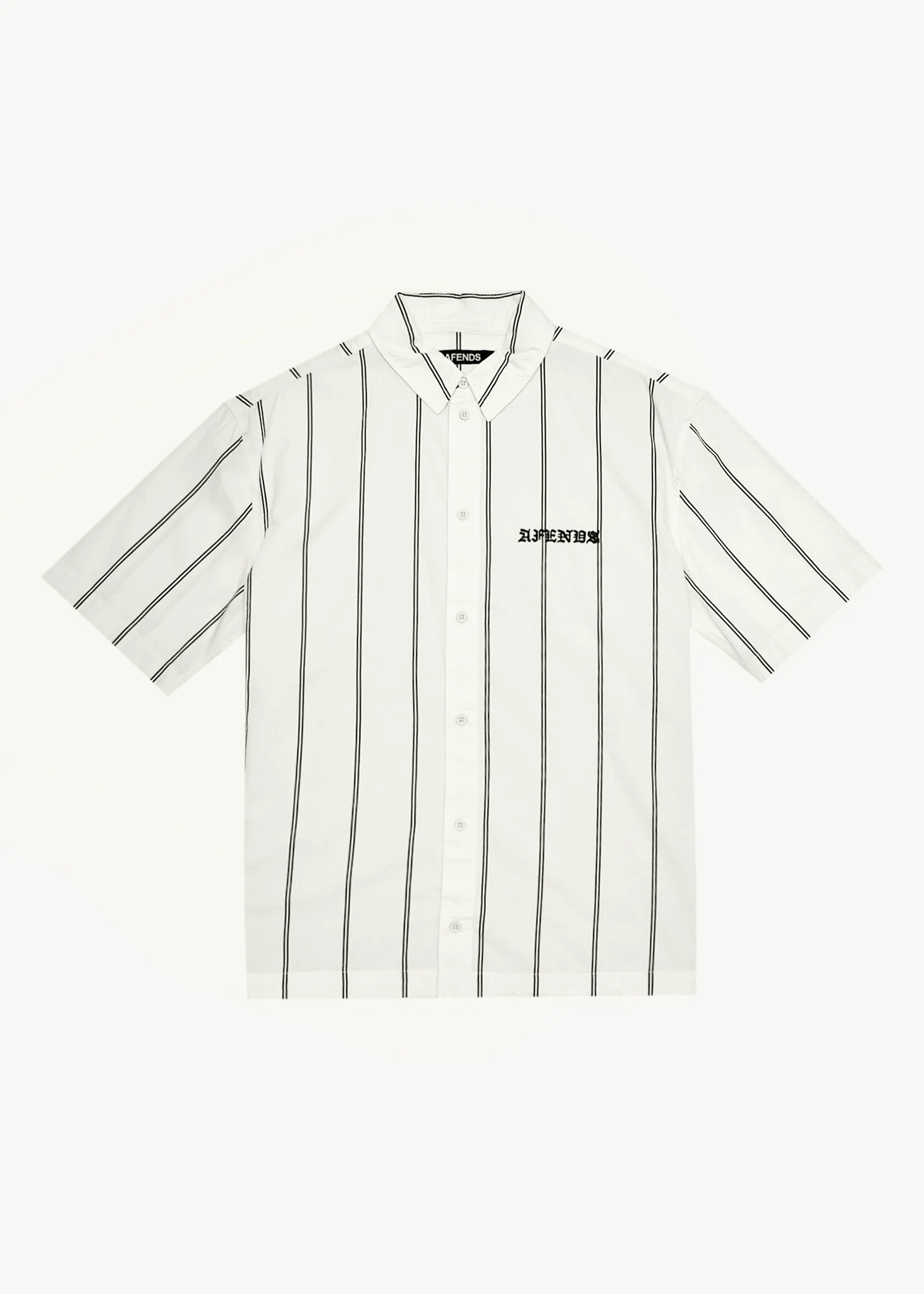 AFENDS Mens Fineline - Short Sleeve Shirt - Limestone