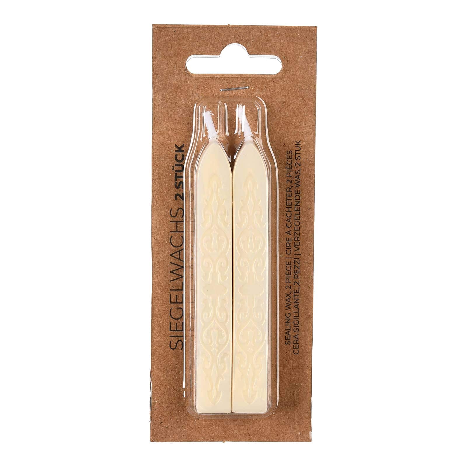 Siegelwachs-Stangen Creme,L 140 x B 60 x H 15 mm, 2 Stück, 30 g