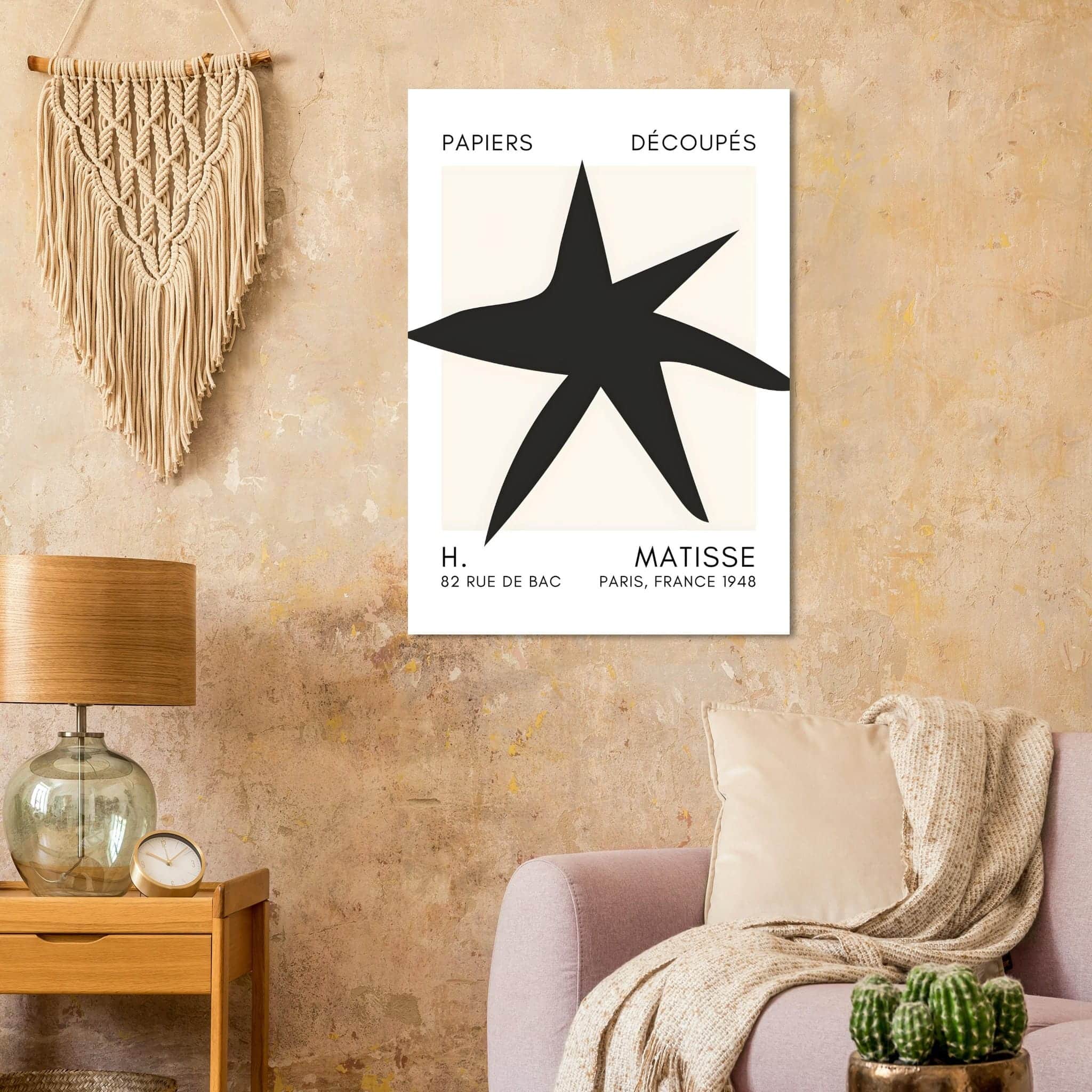 Artfulprints Poster Matisse – Star of the sea black  - 70x100 cm - Zwart