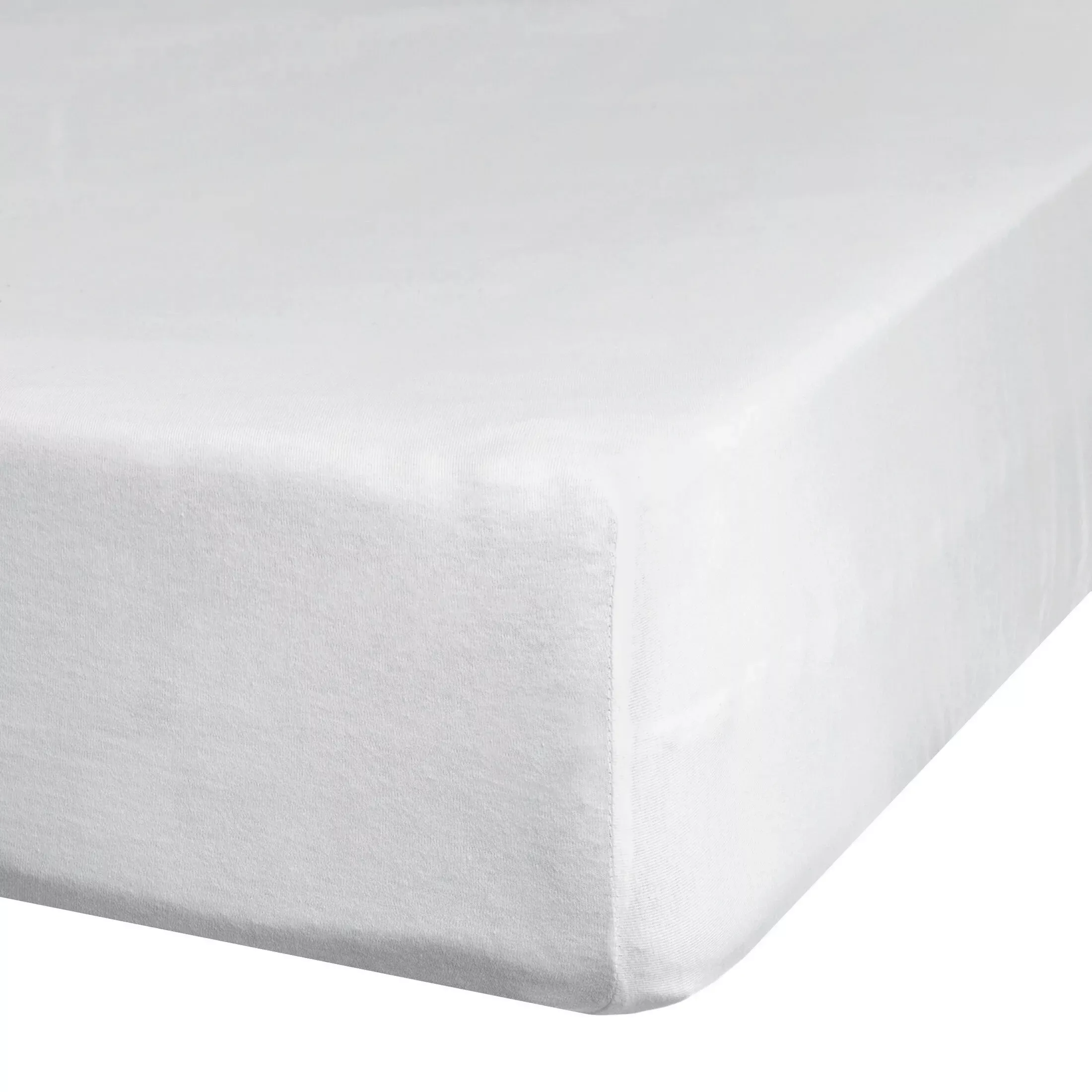 Prześcieradło jersey z gumką 140x200 cm z bawełny kolor biały 140 g/m2
