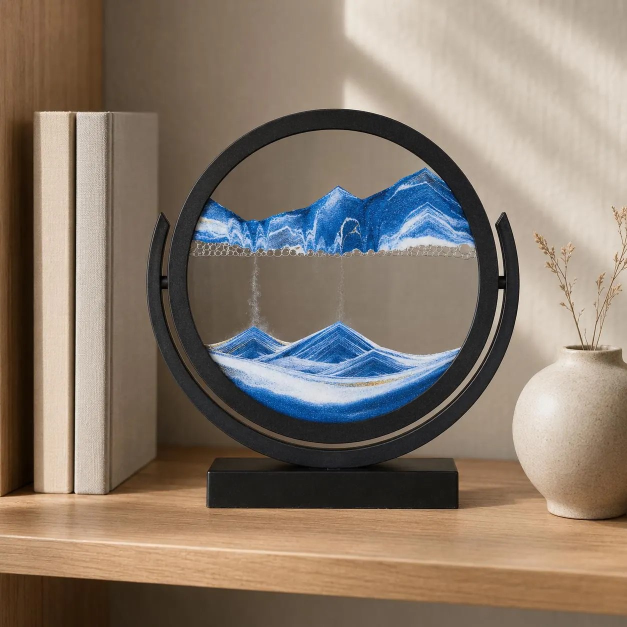 Moving Sand Art Landscape Decor,6 Colors 360 Rotatable Sand Painting,Modern Office Desk Accessory,Unique Housewarming,Birthday Gift