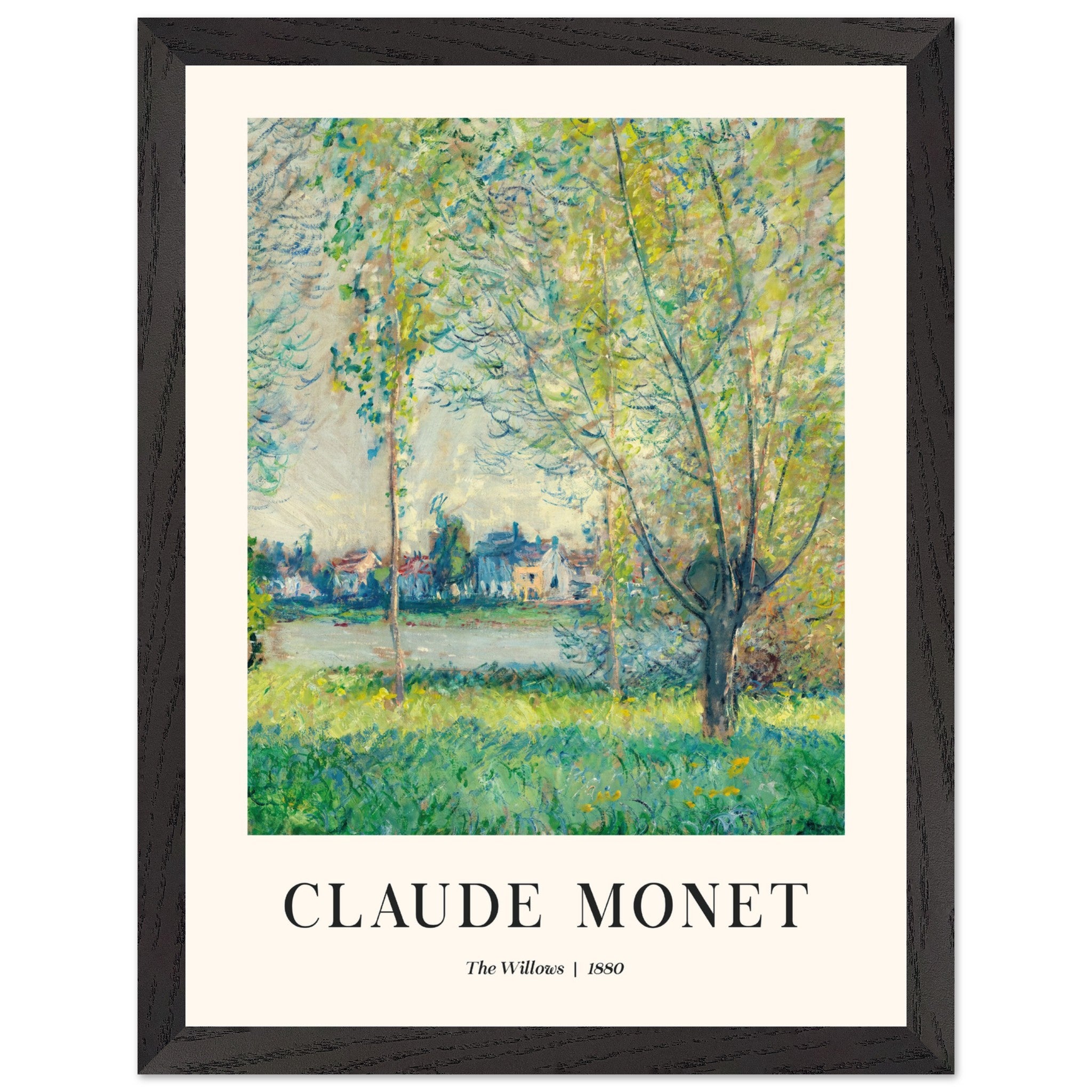 Artfulprints Poster met Lijst Claude Monet - The willows  - 30x40 cm - Groen