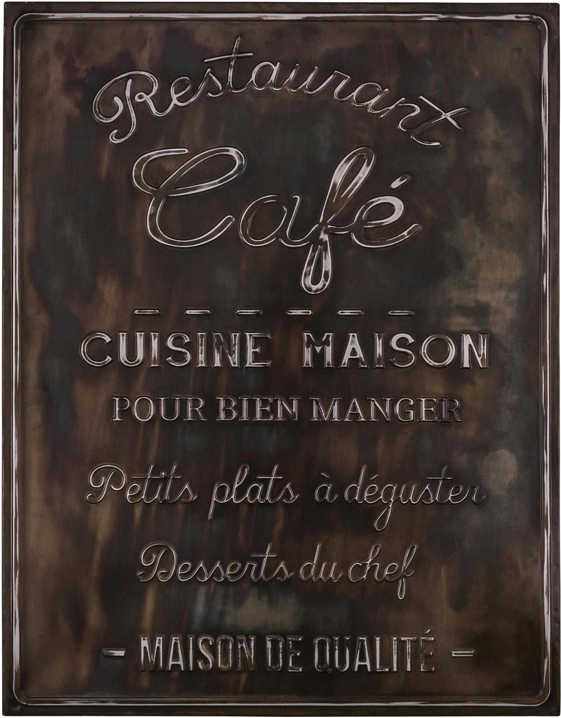 - Tableau en fer café restaurant 75 x 96 cm