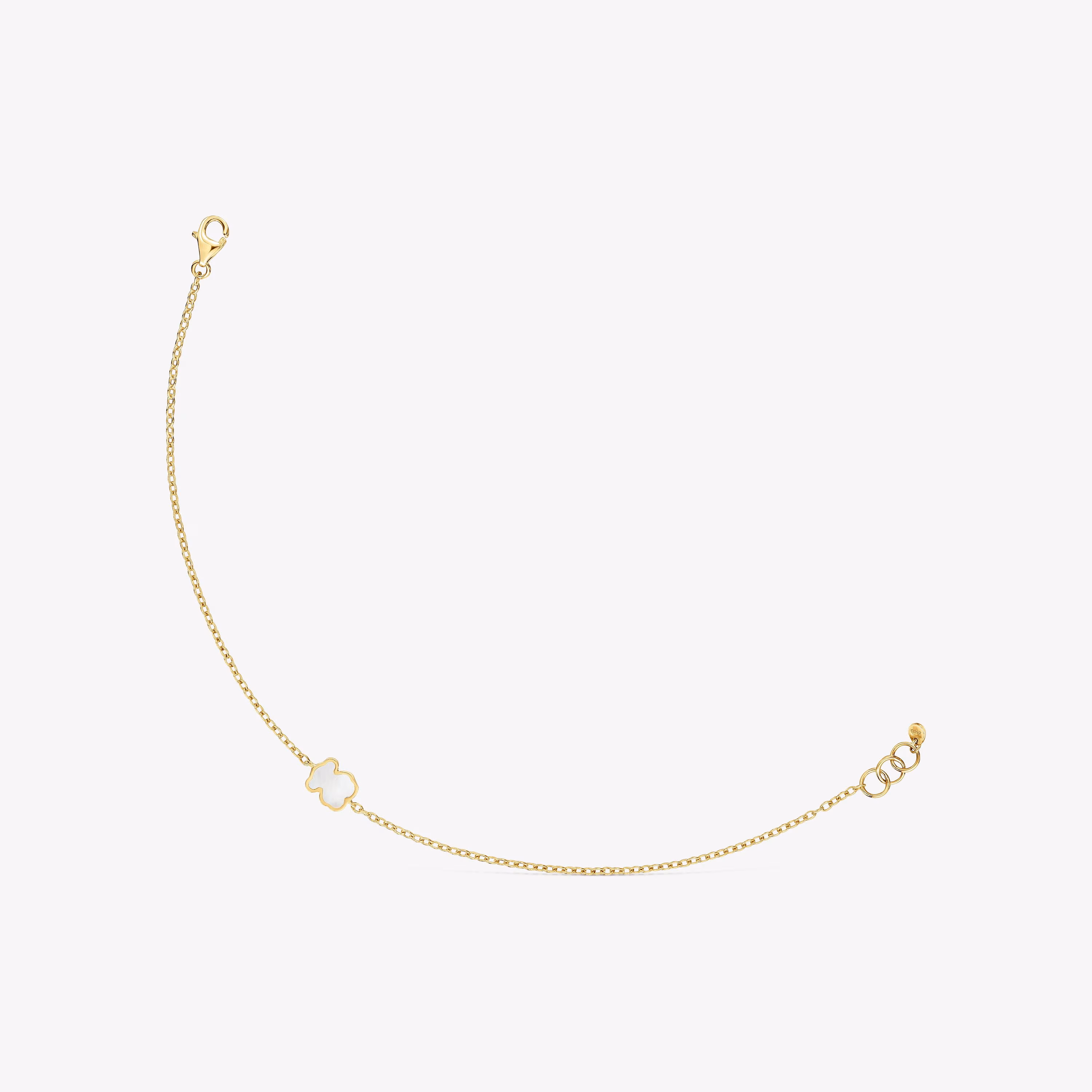 Pulsera cadena de oro 14 kt y nácar XXS