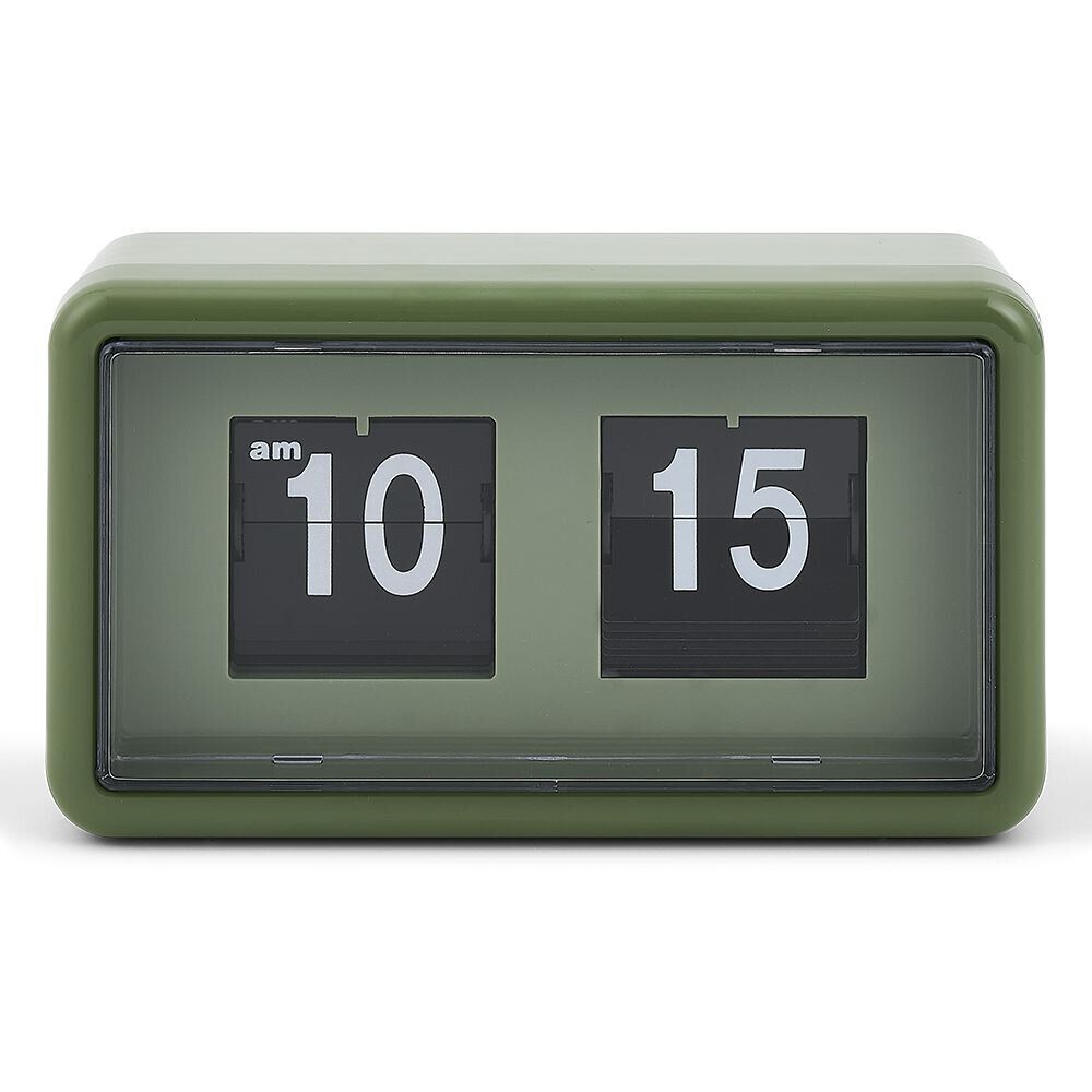 Horloge rétro à rabat automatique plastique vert
