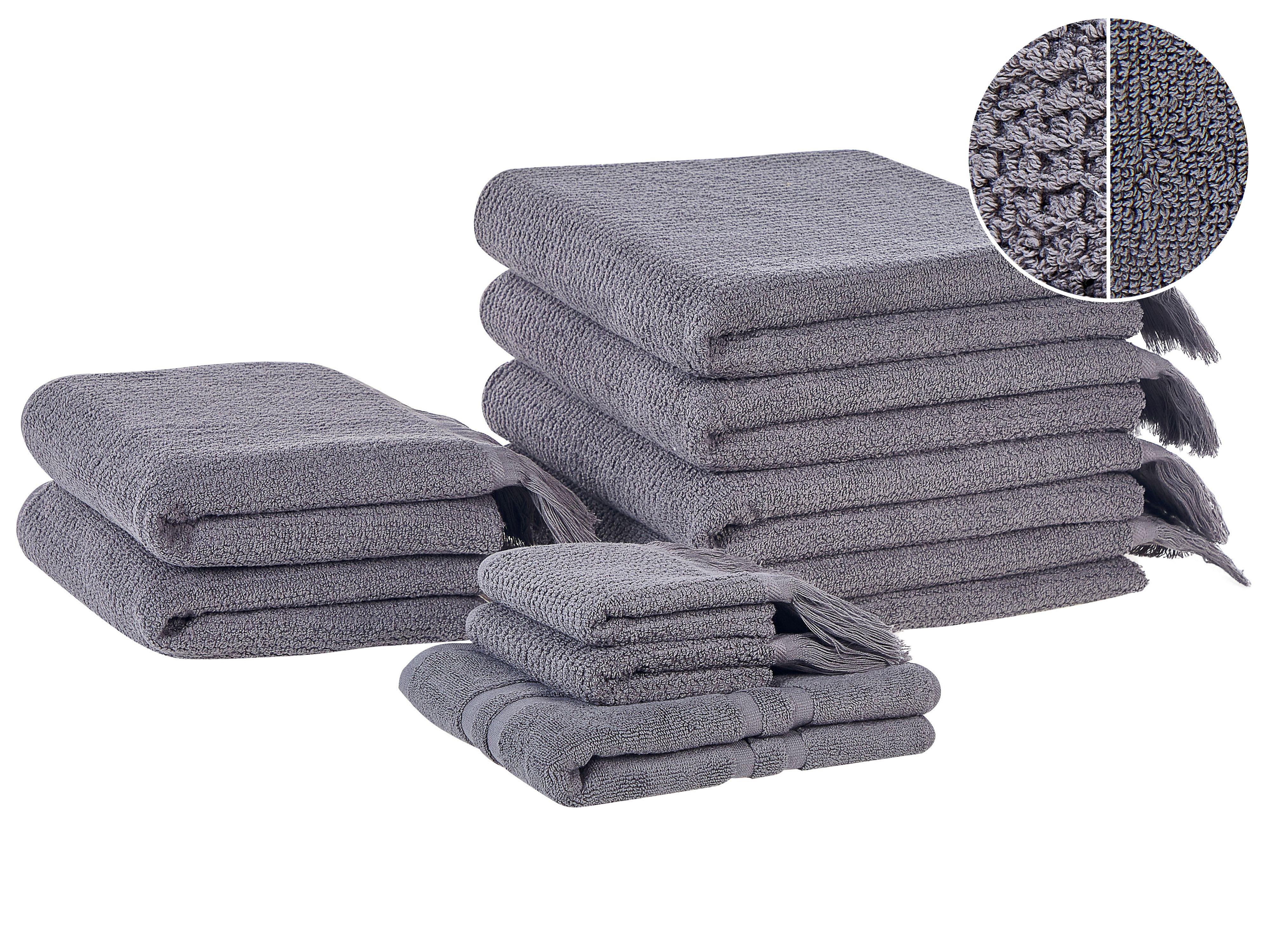 Set of 2 Towels ATIU Terry Cotton Grey