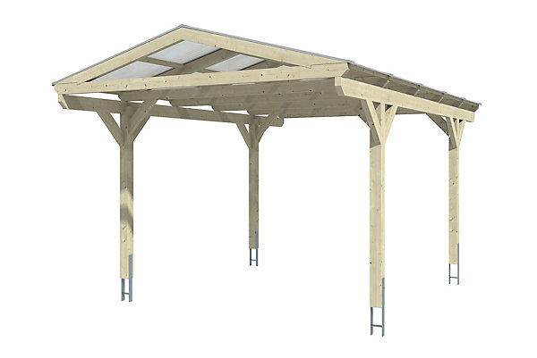 Carport SKAN HOLZ Westerwald 362x541, bois lamellé-collé, non traité