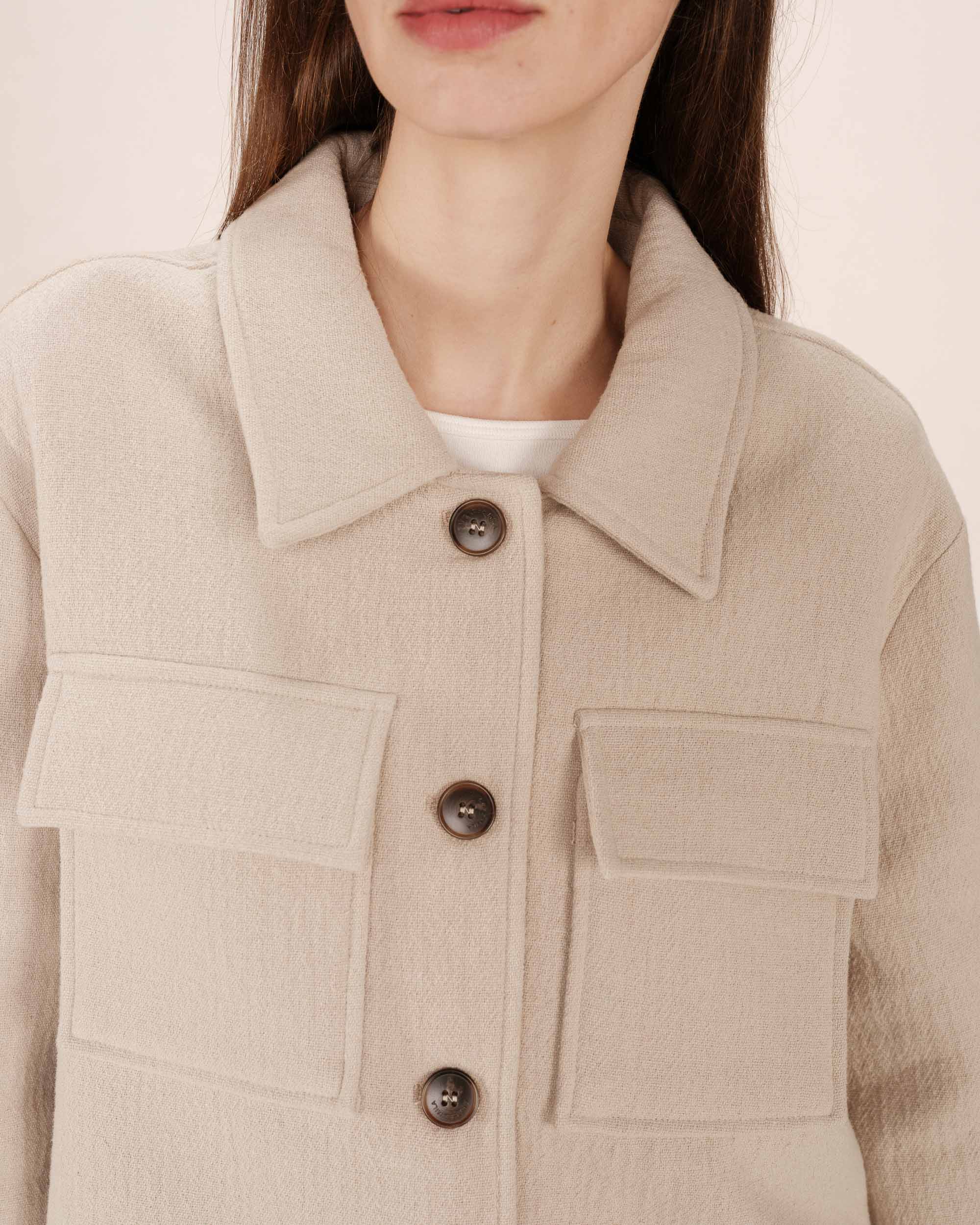 Veste boxy en laine greige Novembre