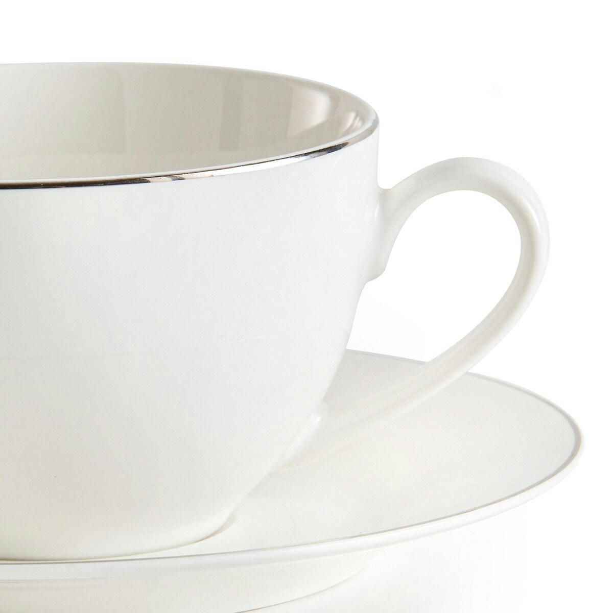 Lot de 4 tasses/sous-tasses à thé, Histoire Argent