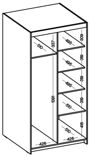 Biała szafa dwudrzwiowa 90 cm KUBA