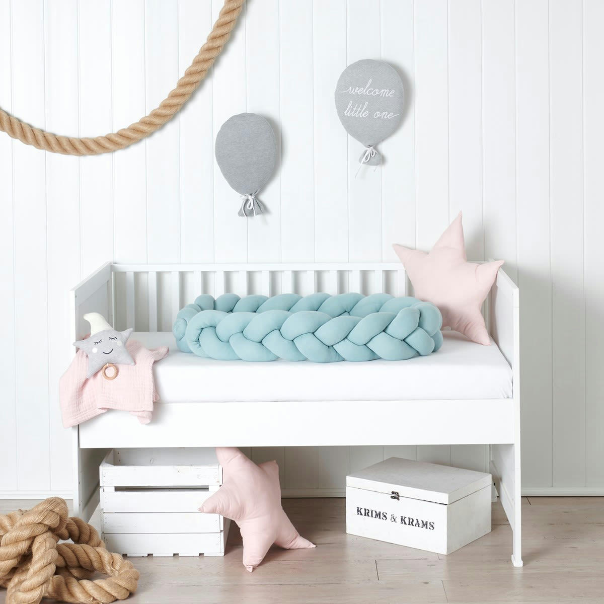 - Coussin bébé coton tricoté ballon gris 40x25 cm