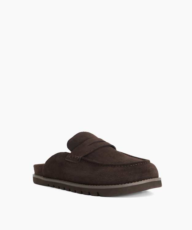 Goldens M Brown - Suede Slip-On Mules