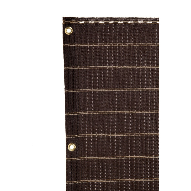 Brise-vue déco PE tissé 85% avec boutonnière et oeillet brun 1,5 x 5 m HAVANA