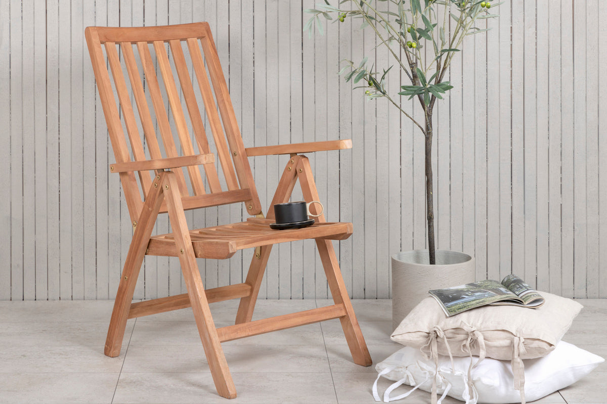 Rebellenclub Crema Verstelbare Tuinstoel - Naturel Hout