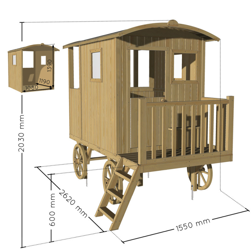 Roulotte pour enfant Carry 1,55 x 2,62 x 2,03 m SOULET