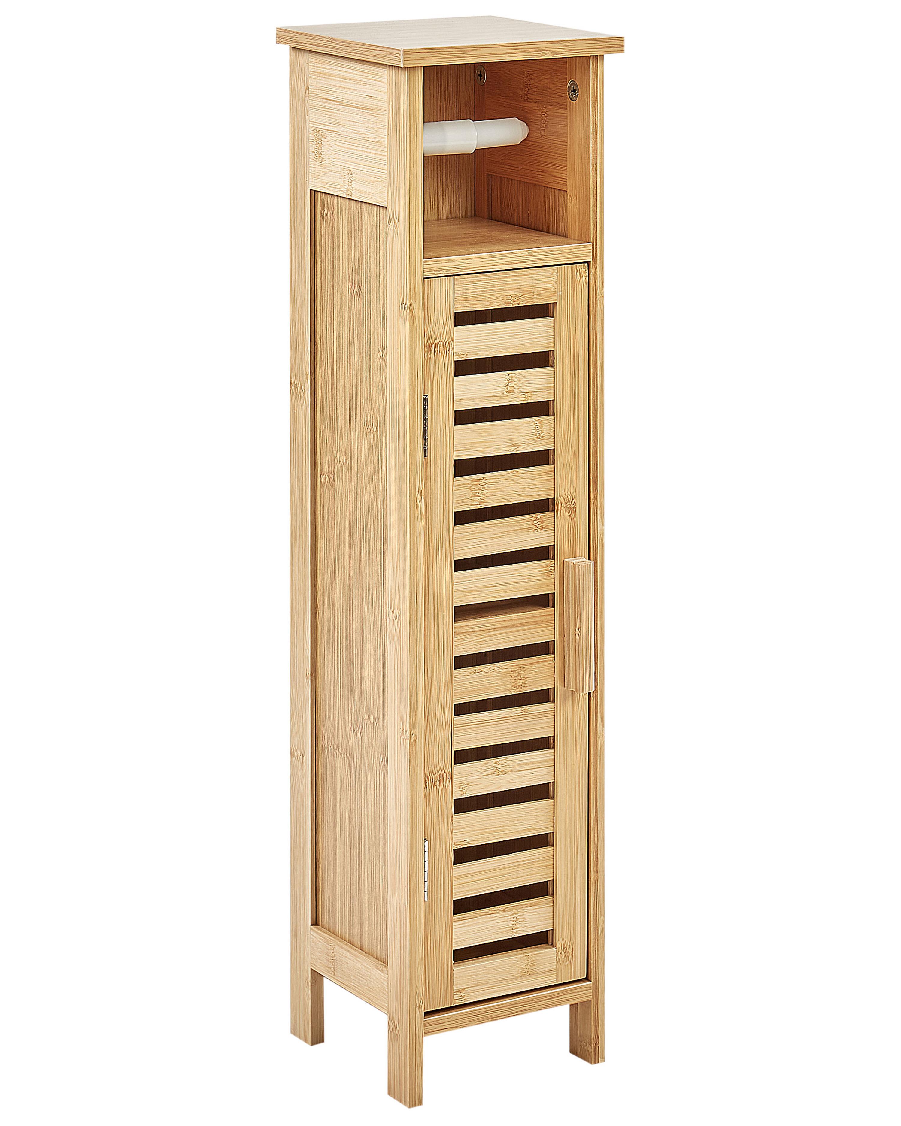 Toilet Paper Cabinet OLATHE Bamboo Light Brown