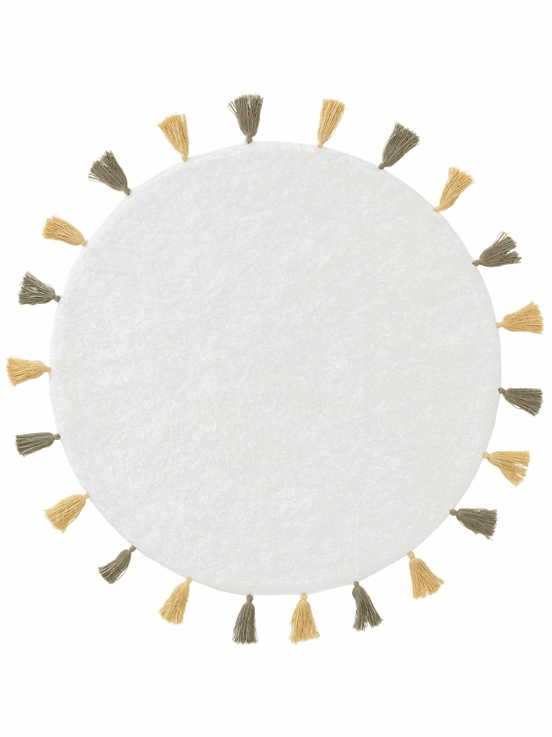 MALU - Tapis lavables pour enfants jaune/vert D 120 rond