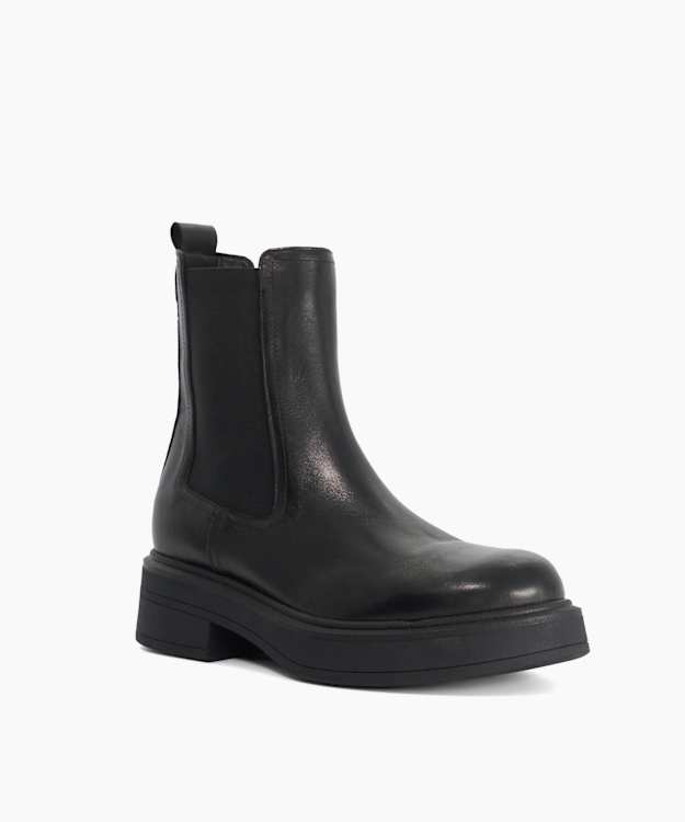 Pixx Black - Leather Ankle Boots