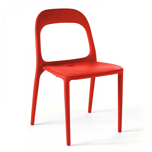 Lot de 4 chaises en plastique rougeOviala