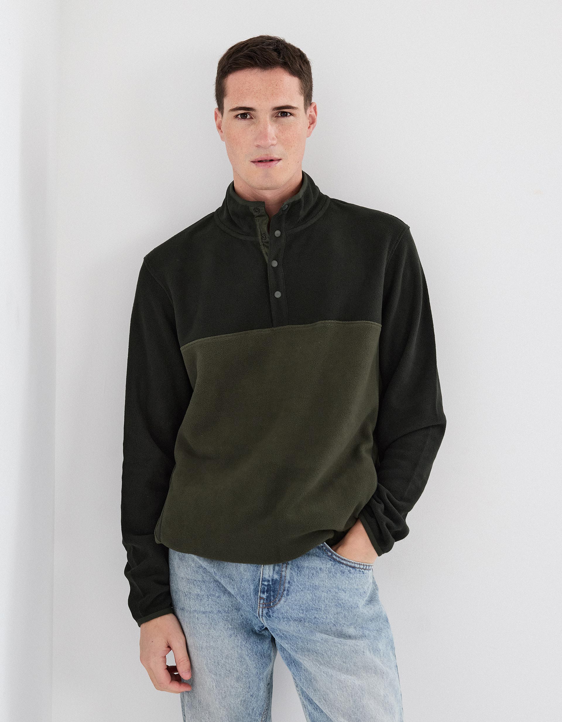 Camisola Polar, Homem, Verde Escuro