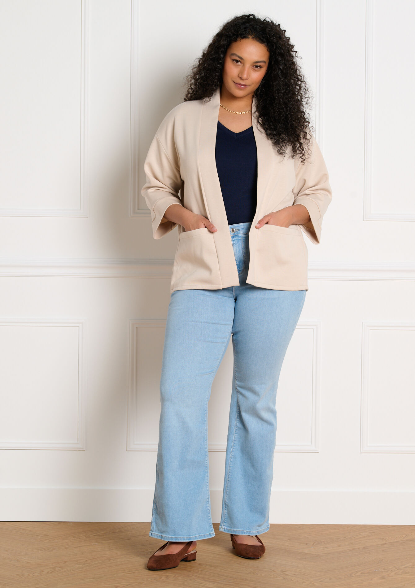 Vlotte 3/4 mouwen blazer