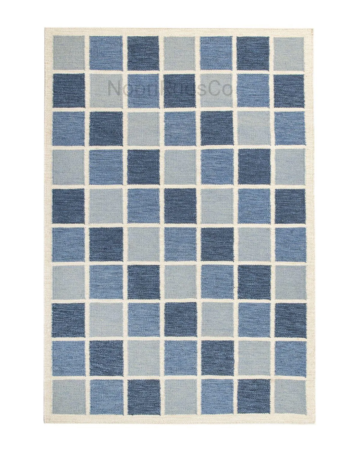 Blue Geometric Kilim Rug, Handmade Wool Area Rug, Modern Flatweave Rug, Moroccan Style Rug, Tribal Geometric Carpet, Boho Home Decor