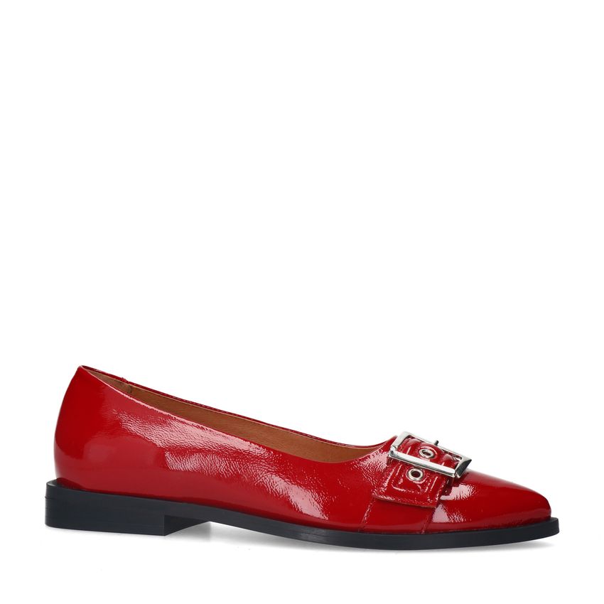 Manfield Rode leren loafers