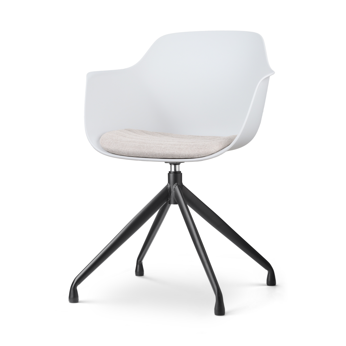 Nolon Nola-Liz Eetkamerstoel Wit - Beige - Draaibaar - Zwart