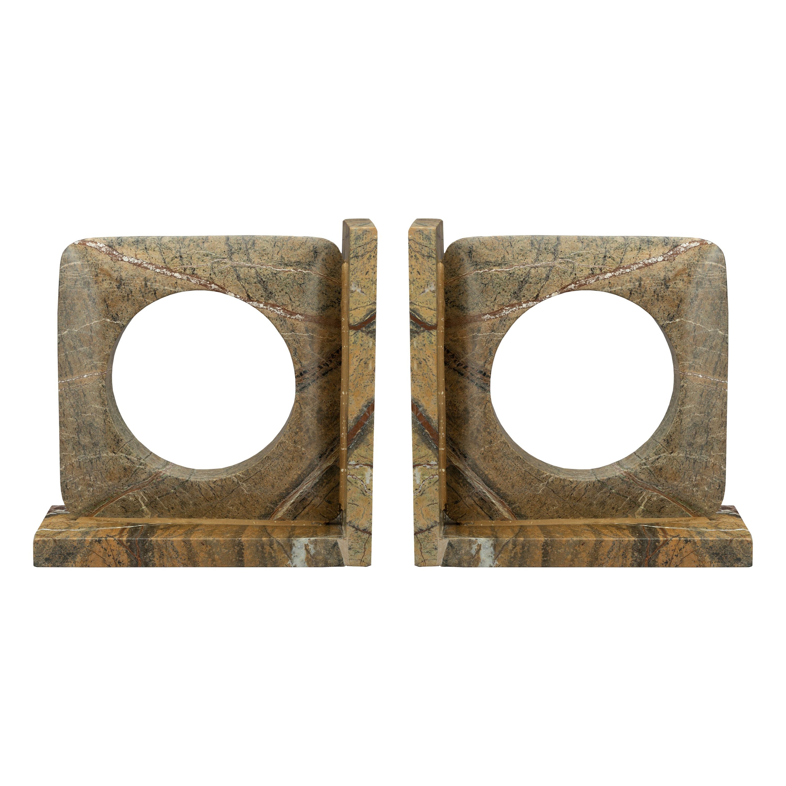 Dutchbone Satpura Boekensteun Marmer Bruin - Set van 2