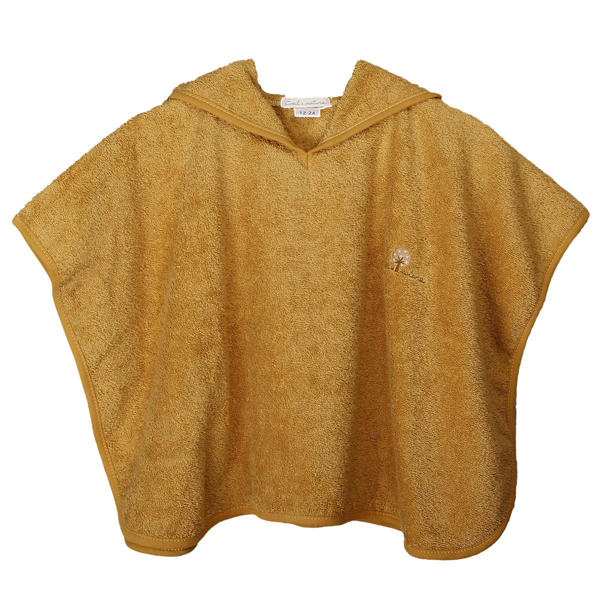 GAMME BIO UNIS - Poncho Eponge 0/24 mois Coton bio Ambre