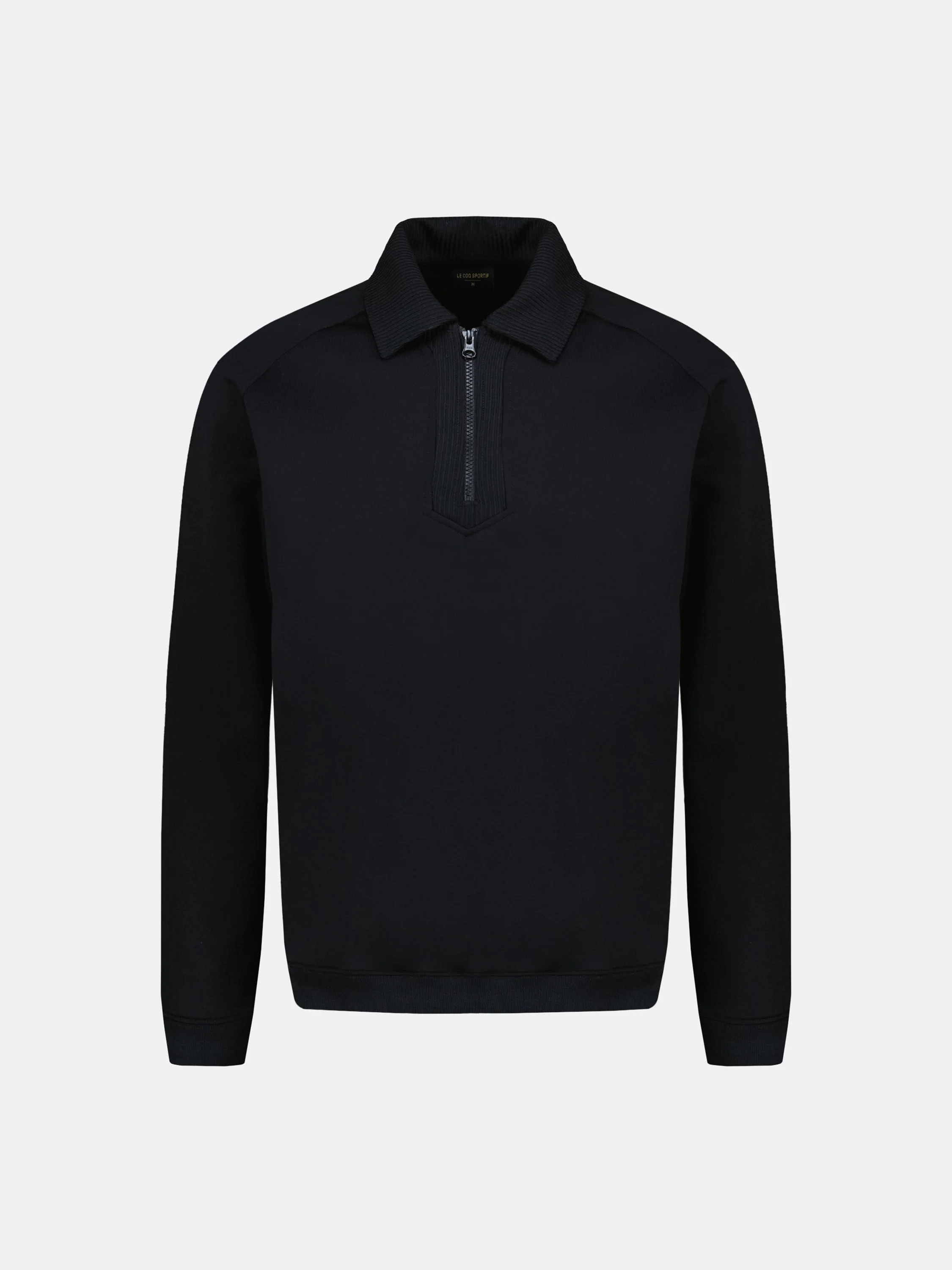 Sweat double face avec col polo zippé en maille