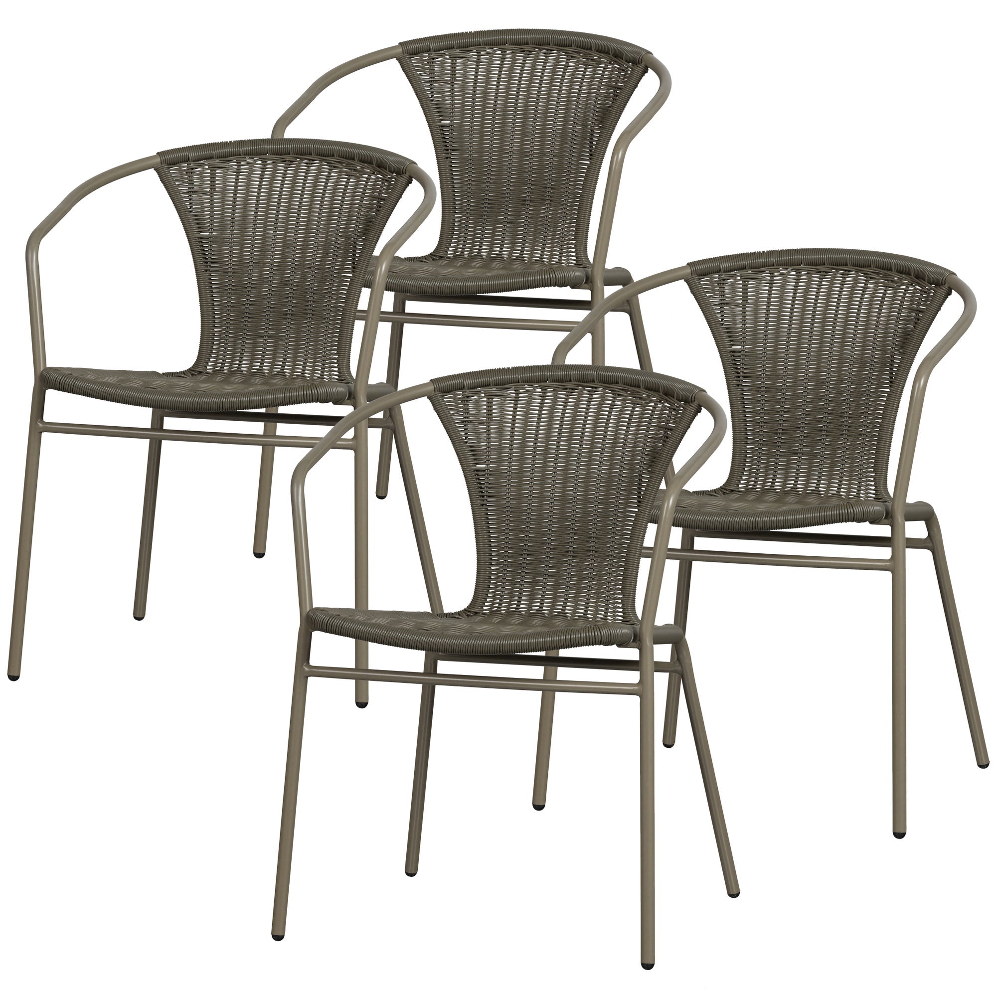 WOOOD stoel outdoor Weston - Rattan/Metaal - Jungle - Set van 4