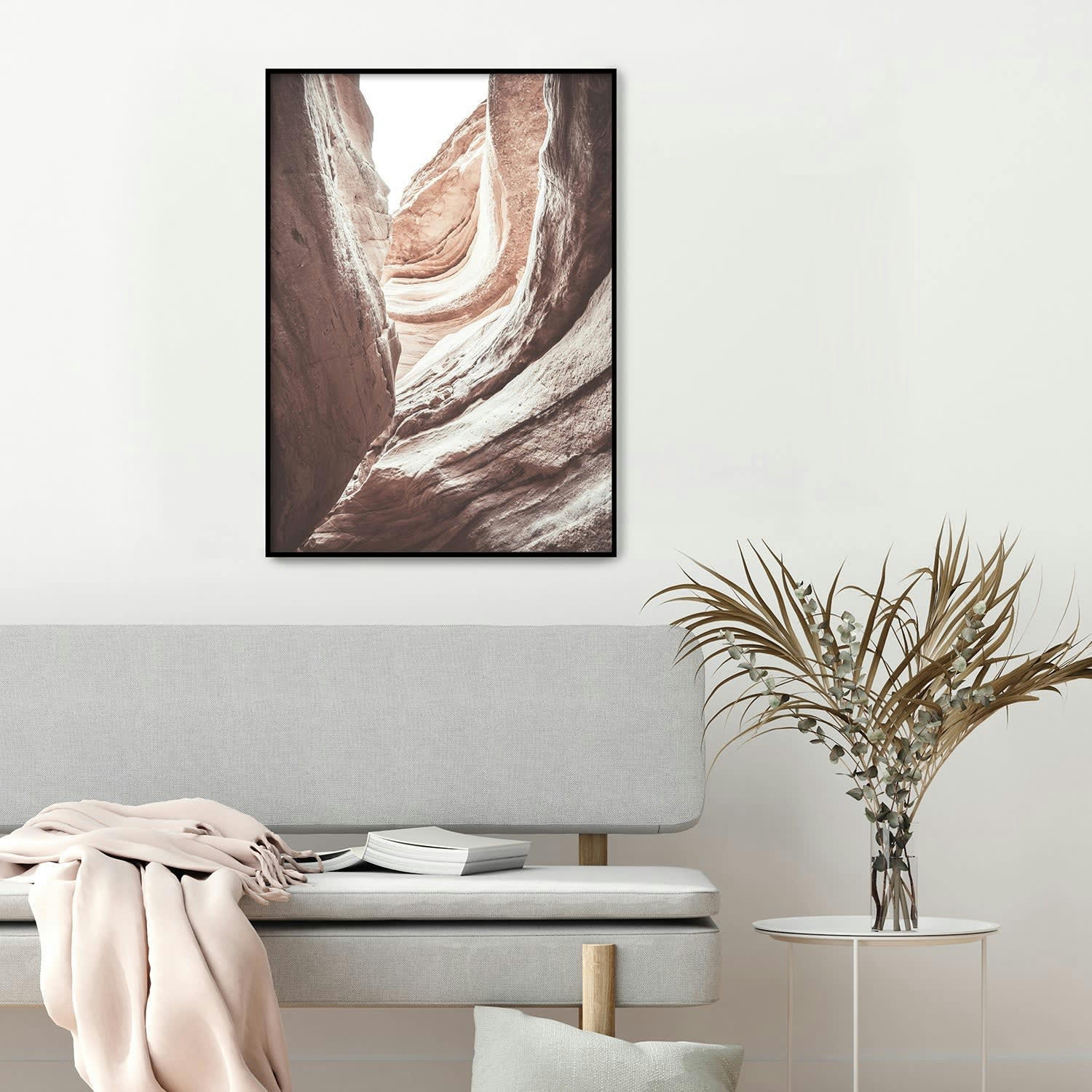 DESIERTO - Affiche avec cadre noir - Couches de roches rouges - 30x40