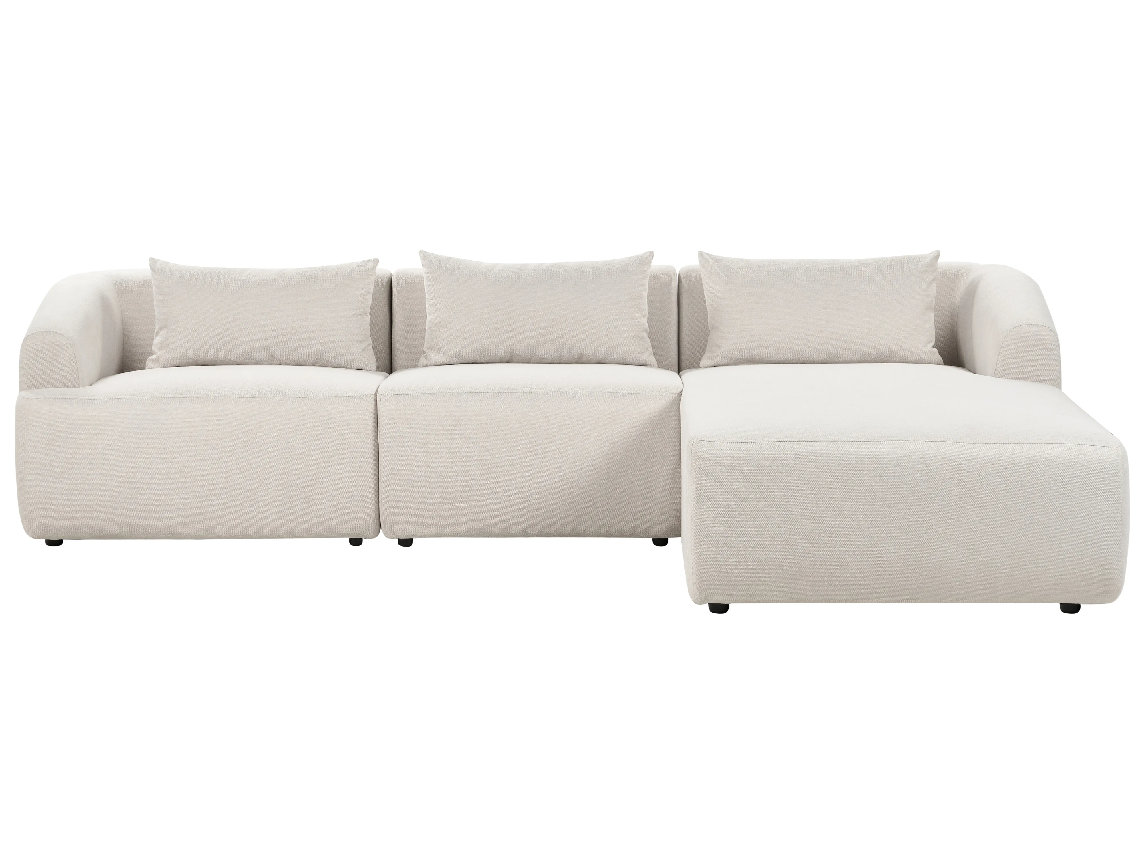 Corner Sofa 3 Seater SVANSELE Fabric Light Beige Left Hand