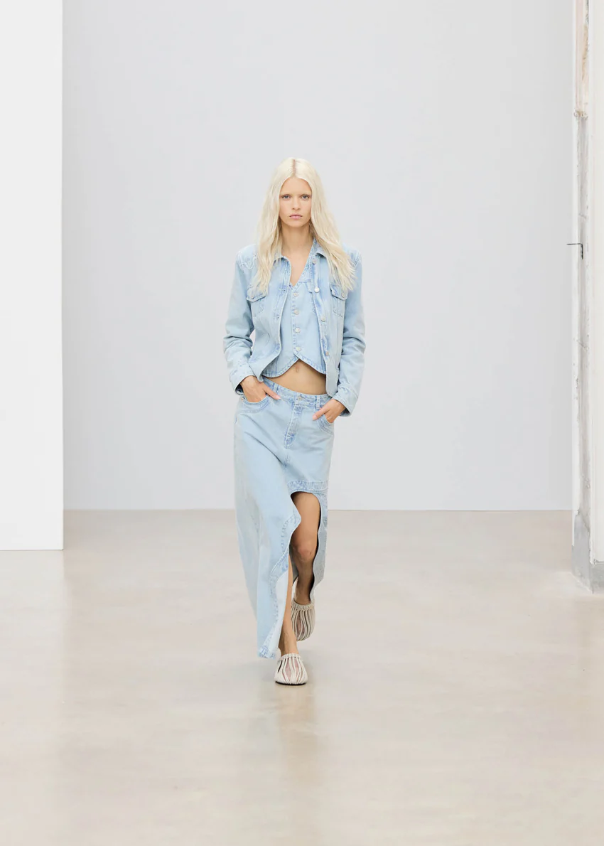 Carmina Light Blue Denim Skirt