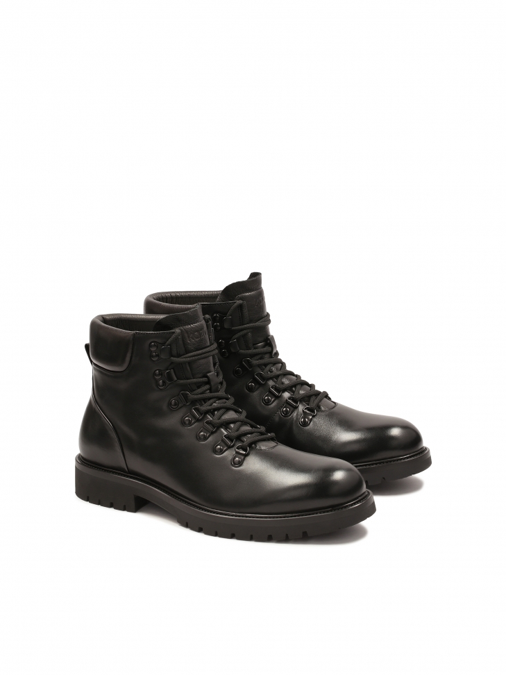 Black boots with metal loops