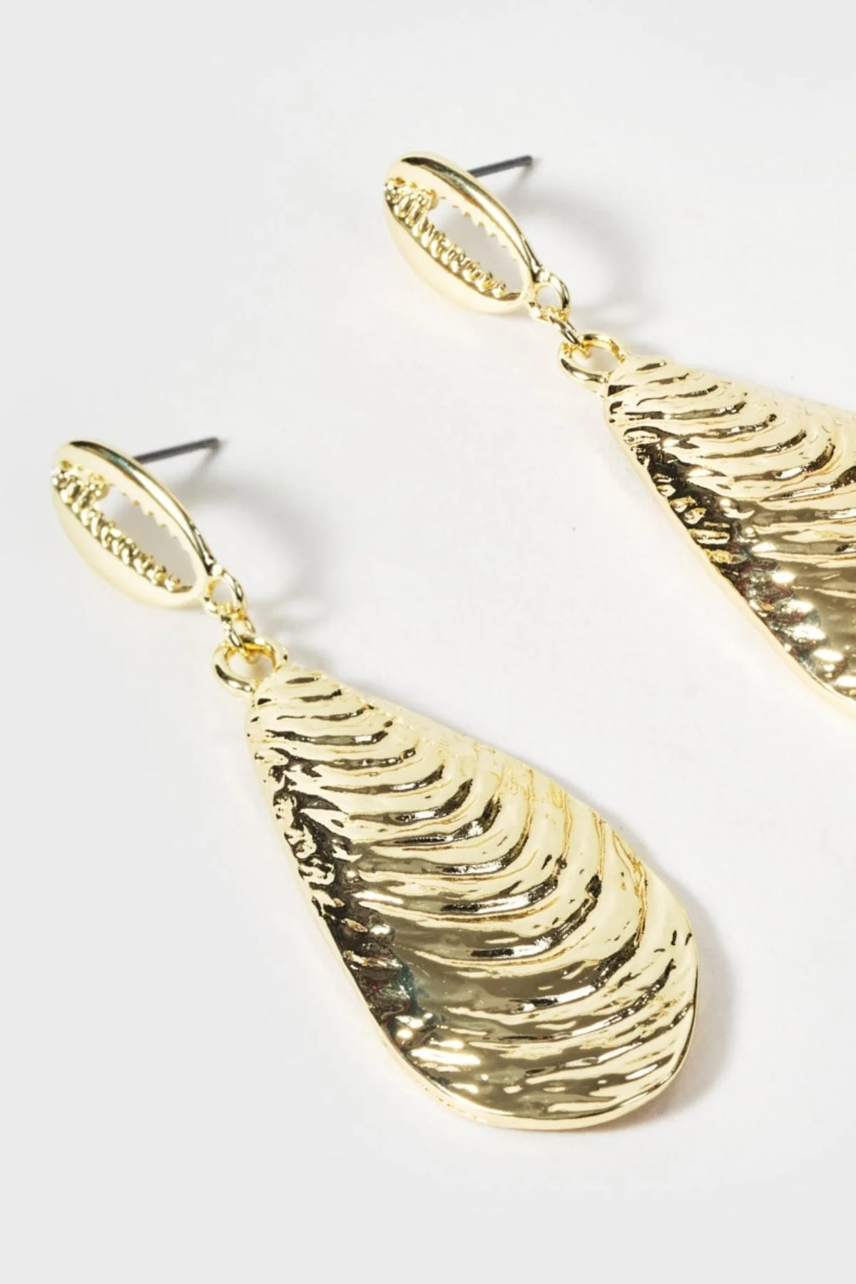 Gold Shell Drop Earrings