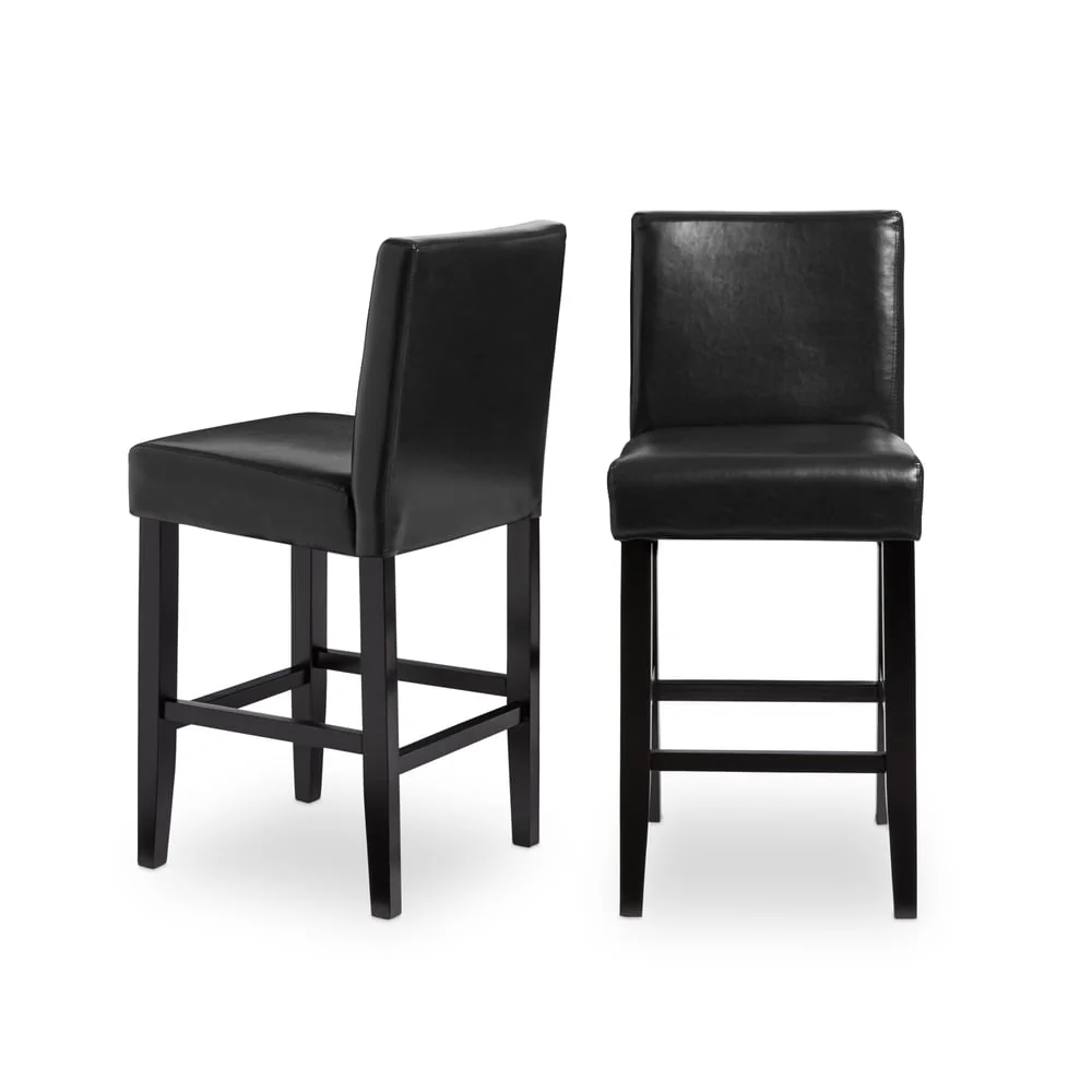 Villa Faux Leather Upholstered Counter Stools (Set of 2)