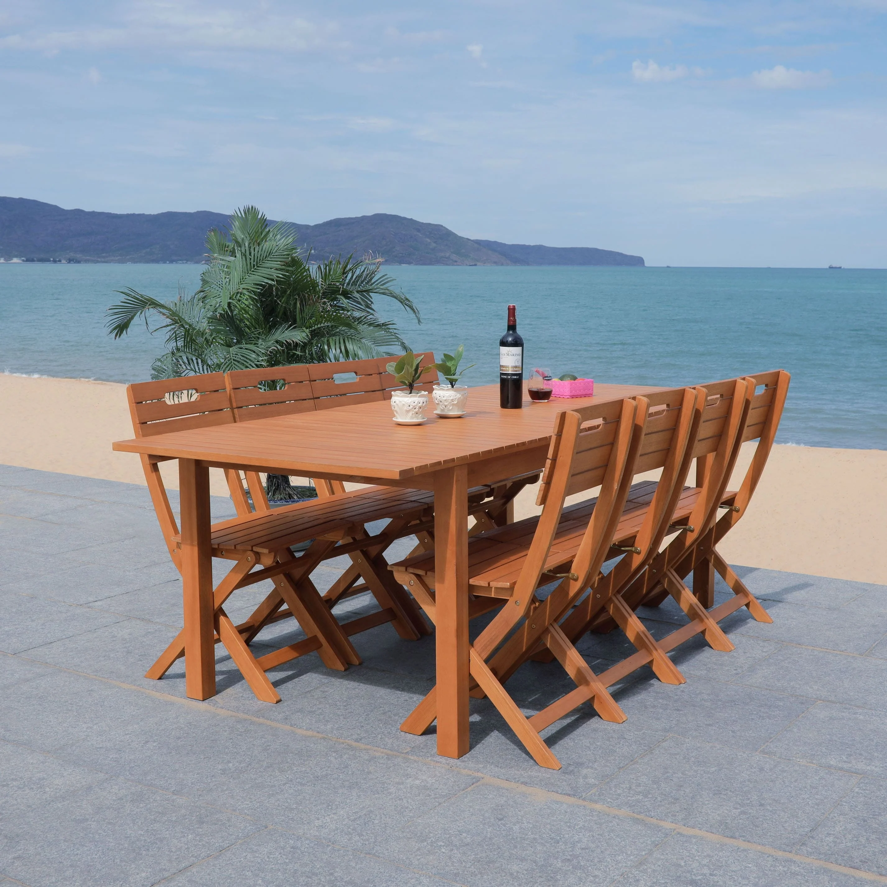 SAFAVIEH Outdoor Living Marson Dining Table - 35W x 90D x 30H