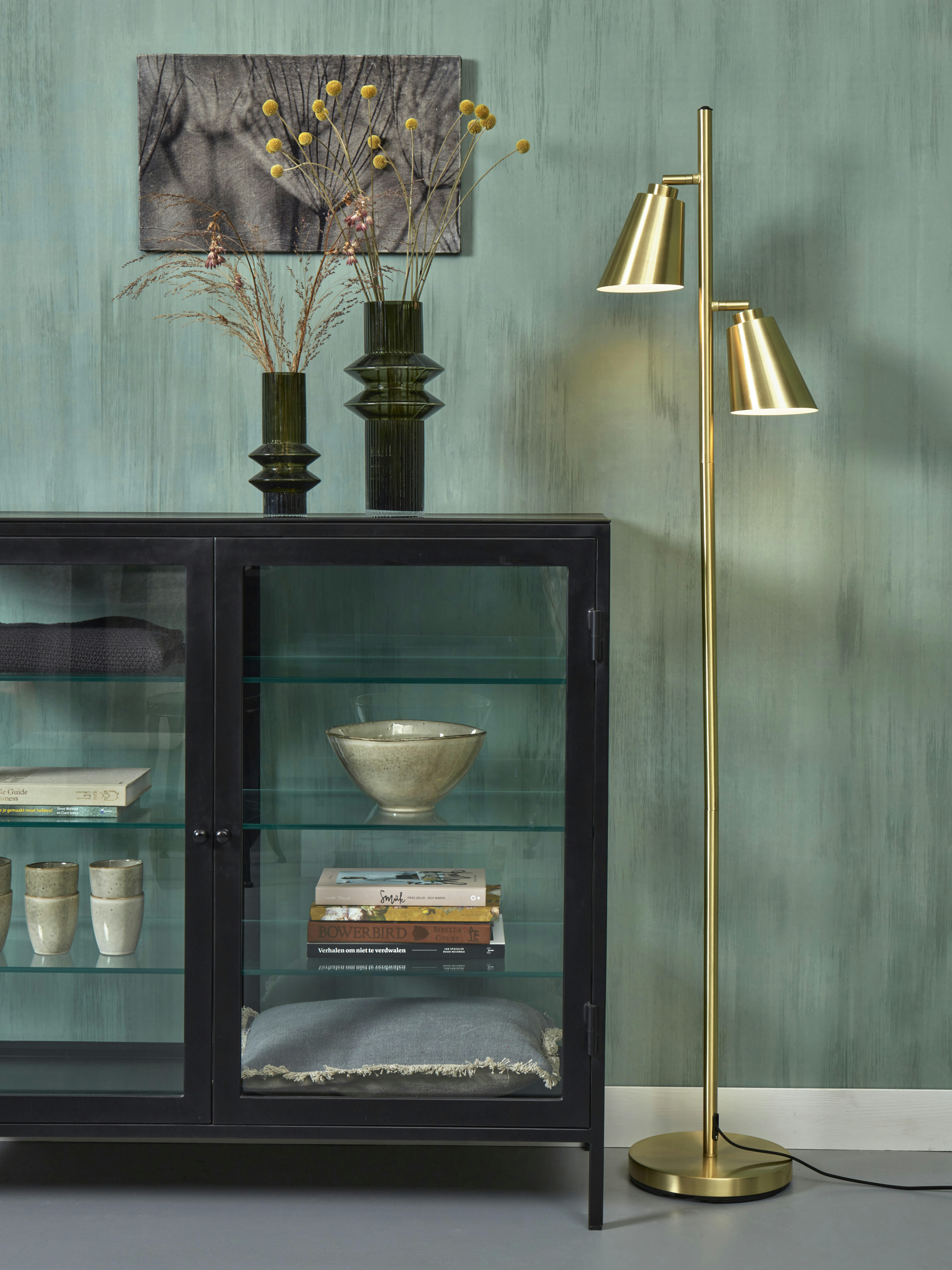 BREMEN - Lampadaire en fer  or, h. 162cm